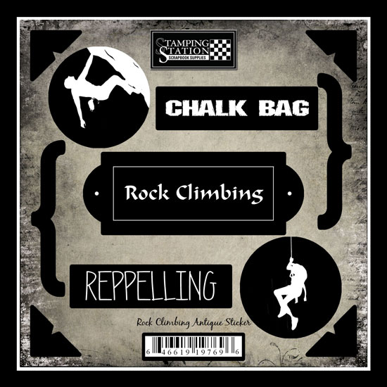 Stamping Station - Rock Climbing Antique Stickers
